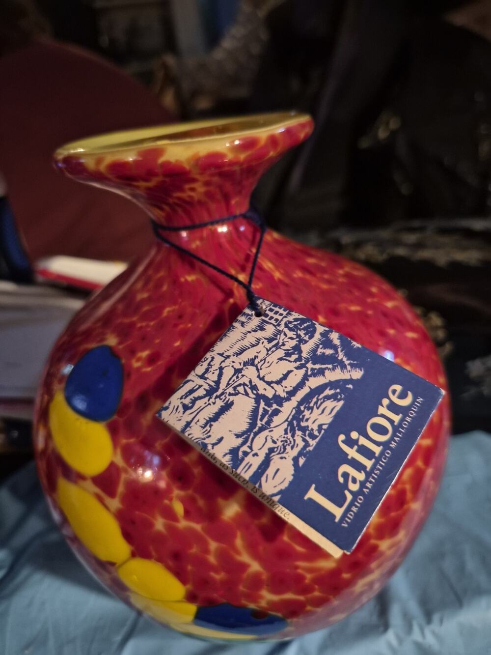 Vintage Lafiote Blowen Glass Vase In Excellent Vintage Condition with Orignal...